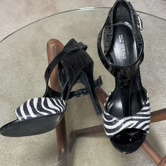 Call It Spring Zebra Pattern Heels - Picture 8 of 9
